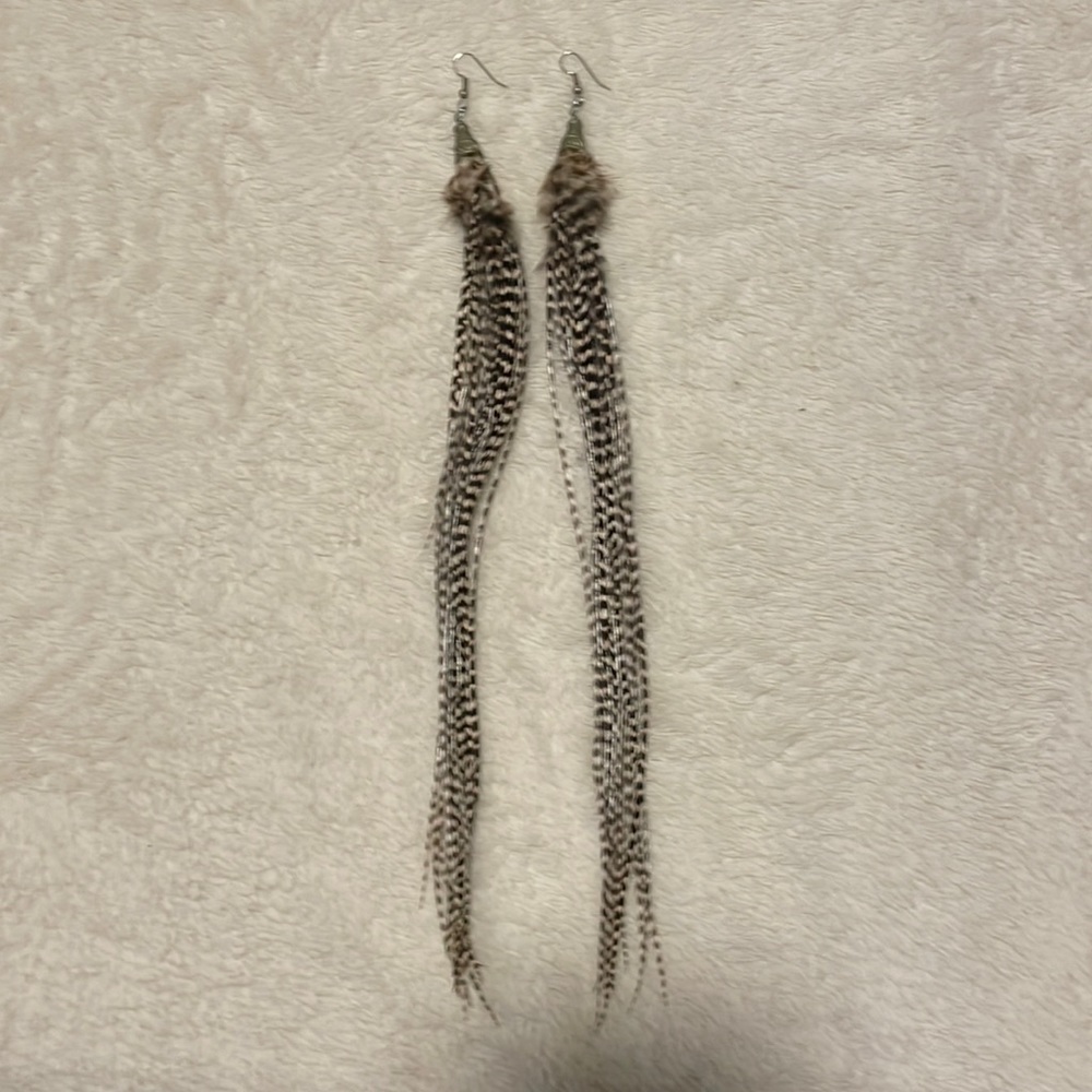 Zebra Feather earrings